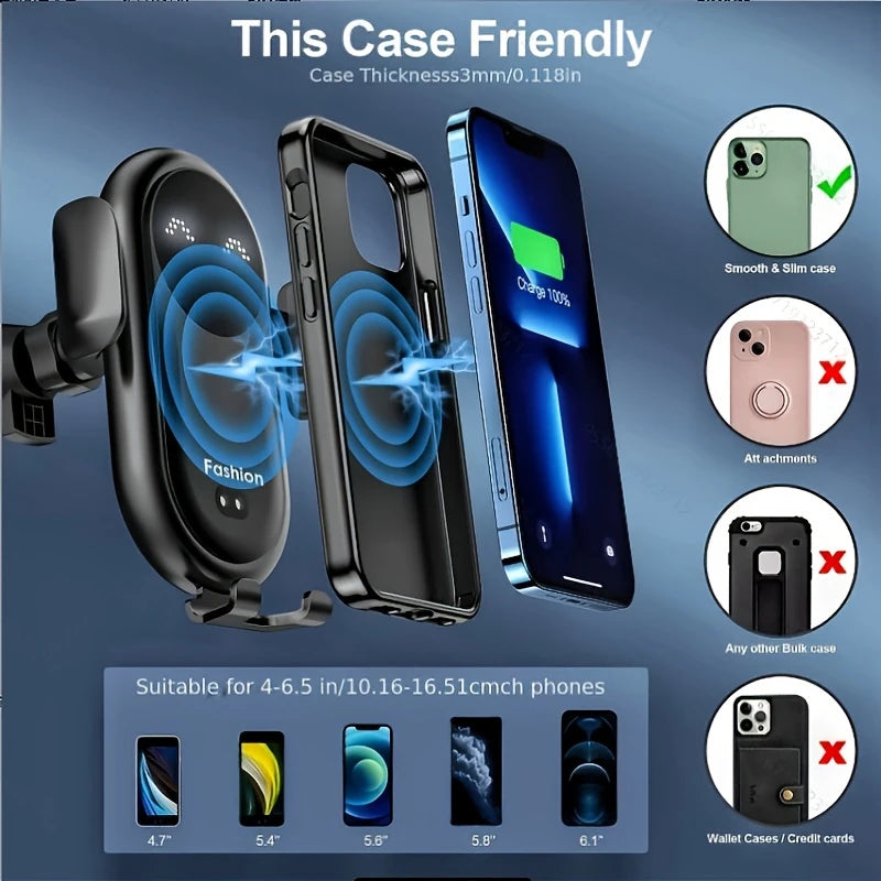 HoldFast™ 2-in-1 Wireless Car Phone Holder & Charger
